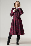 RainSisters Peony Velvet swing regenjas burgundy – met capuchon