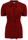 Rock N Romance Betsy 40's Bluse Weinrot