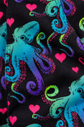Run & Fly Octopus Love Tuinbroek Zwart - close-up print (ghost)