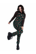 Run & Fly Foxy corduroy tuinbroek groen met vossenkoppen