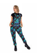 Run & Fly Octopus Love tuinbroek zwart met kleurrijke octopussen en roze hartjes