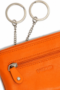 Saddler Ellie Leren Portemonnee Oranje – detail sleutelringen