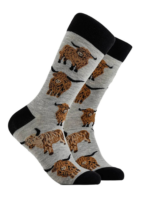 Soctopus Och Aye The Moo! Highland Cows Socken Grau