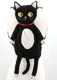 Succubus Bags Furry Black Cat Rucksack Schwarz