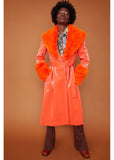 Succubus Rainbow Shine Bright Faux Fur Mantel Orange