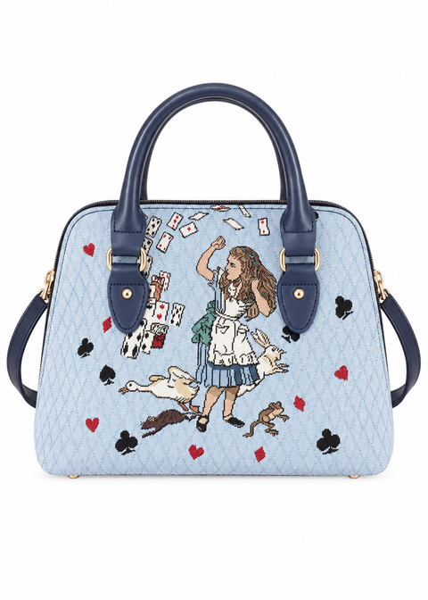 Tapestry Bags Alice in Wonderland Schultertasche Blau