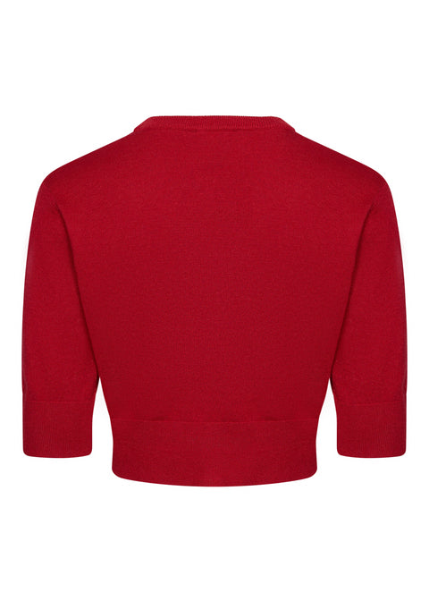 Succubus Clothing Cleo 50er-Jahre-Cardigan Dunkelrot