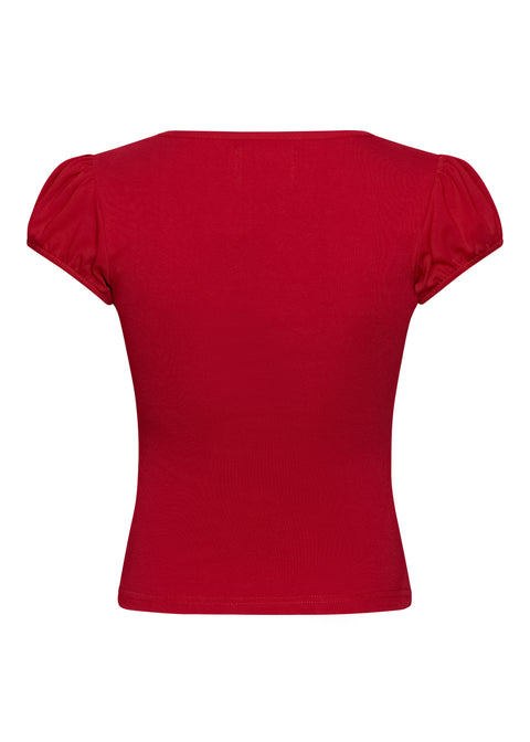 Succubus Clothing Clara 50er-Jahre-Top Dunkelrot