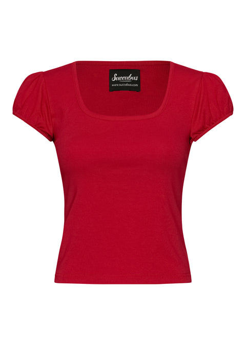Succubus Clothing Clara 50er-Jahre-Top Dunkelrot