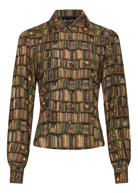 Succubus Clothing Alice Academica Books 40er Bluse Braun