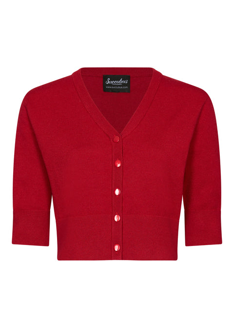 Succubus Clothing Cleo 50er-Jahre-Cardigan Dunkelrot