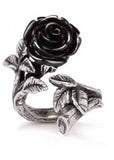 Alchemy Wild Black Rose Ring Silber