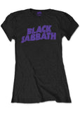 Band Shirts Black Sabbath Wavy Girly Logo T-Shirt Schwarz