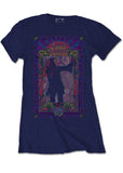 Band Shirts Janis Joplin Paisley & Flowers Girly T-Shirt Navy