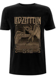 Band Shirts Led Zeppelin Faded Falling T-Shirt Schwarz