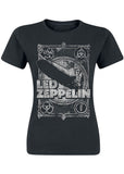 Band Shirts Led Zeppelin Vintage Damen T-Shirt Schwarz