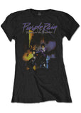 Band Shirts Prince Purple Rain Girly T-Shirt Schwarz
