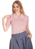 Banned Bow Delight 40's Jumper in Blush