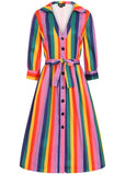 Bright & Beautiful Lauren Rainbow Wishes Stripe 50's Kleid Multi