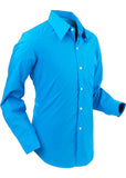 Chenaski Herren Basic 70's Hemd Turquoise