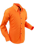 Chenaski Herren Basic 70's Hemd Orange