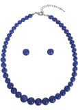 Collectif Natalie Bead Set Kette Ohrringe Blau