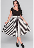 Collectif Megan Striped 40's Rock Schwarz Weiss