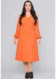 Collectif Caterina Flared 50's Swingkleid Dunkelorange