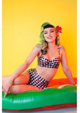 Collectif x Playful Promises Watermelon Gingham 50's Bikini Oberteil Multi