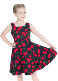 Hearts & Roses Kids Bombshell Cherry 50's Swingkleid Schwarz