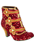 Irregular Choice Christmas Mouse King Stiefel Rot