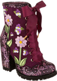 Irregular Choice Vibrant Voilets 60's Stiefel Rot