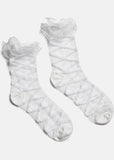 Koi Footwear Rumours Sheer Ruffle 50's Socken Weiß