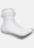 Koi Footwear Heiress Lace Ruffle 50's Socken Weiß