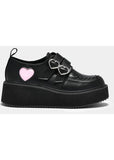 Koi Footwear Pothos Heart Platform Creepers Schwarz Rosa