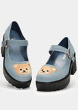 Koi Footwear Bear Denim Mary Janes 60's Pumps Blau