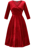 Lady V Lyra Velvet 50's Swingkleid Rot