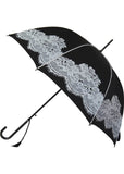 Loving Rain Lace Print Regenschirm Schwarz