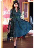 Miss Candyfloss Esmee Gia Tartan 50's Swingkleid Emerald