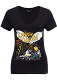 Queen Kerosin Wasp Queen 50's Girlie T-Shirt Schwarz