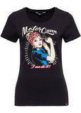 Queen Kerosin Motor Queen Girly T-Shirt Schwarz