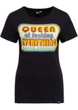 Queen Kerosin Queen of Everything Girly T-Shirt Schwarz