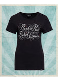 Queen Kerosin Rock'n Roll Rebel Queen Girly T-Shirt Schwarz
