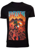 Retro Games Herren Doom Classic Boxart T-Shirt Schwarz