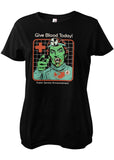 Retro Movies Rhodes Give Blood Today Girly T-Shirt Schwarz