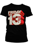 Retro Movies Friday the 13th Logo Girly T-Shirt Schwarz