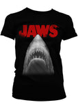Retro Movies Jaws Poster Girly T-Shirt Schwarz