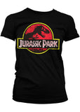 Retro Movies Jurassic Park Logo Girly T-Shirt Schwarz