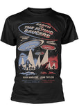 Retro Movies Earth Vs. The Flying Saucers T-Shirt Schwarz