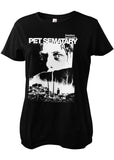 Retro Movies Pet Semetary Poster Girly T-Shirt Schwarz